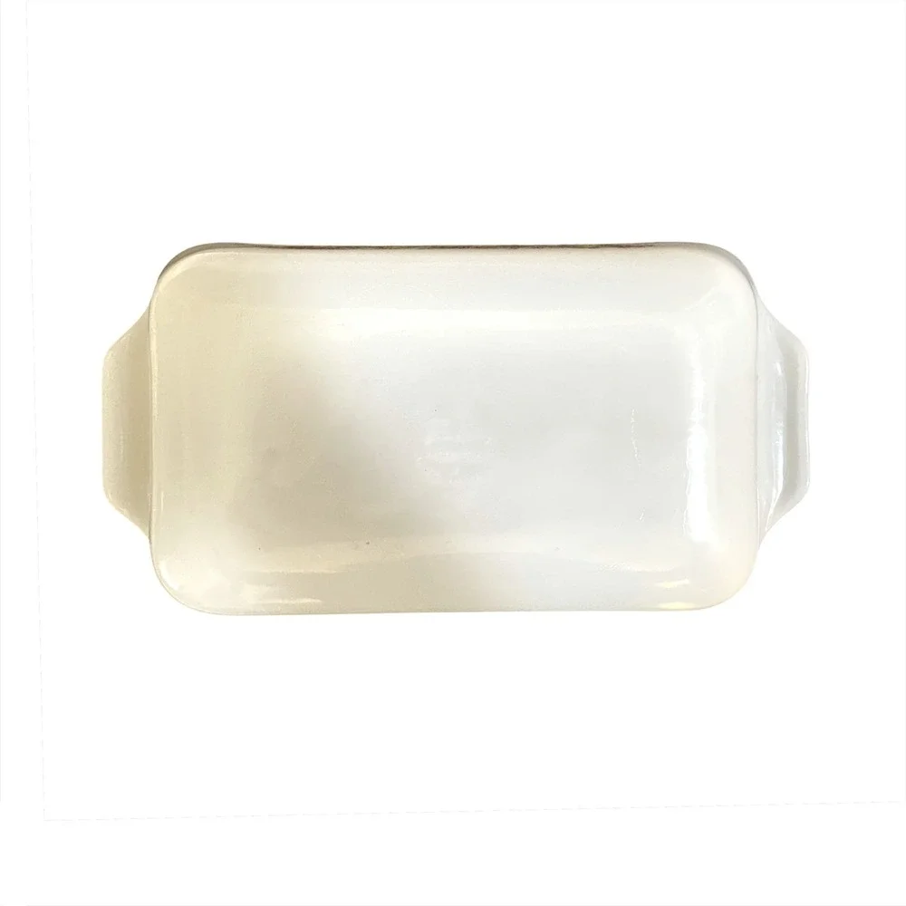 Vintage Anchor Hocking‎ Vegetable Harvest Loaf Pan 441 White Milk Glass 1QT MCM